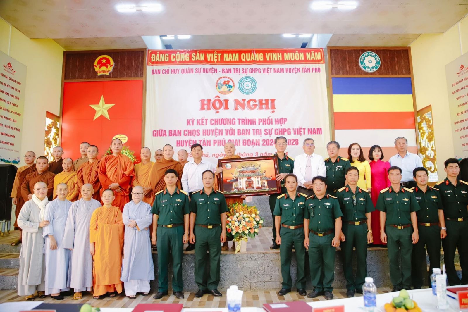 Đồng Nai: Hội nghị ký kết phối hợp hoạt động giữa BCH Quân sự huyện với BTS GHPGVN huyện Tân Phú (giai đoạn 2024-2028)