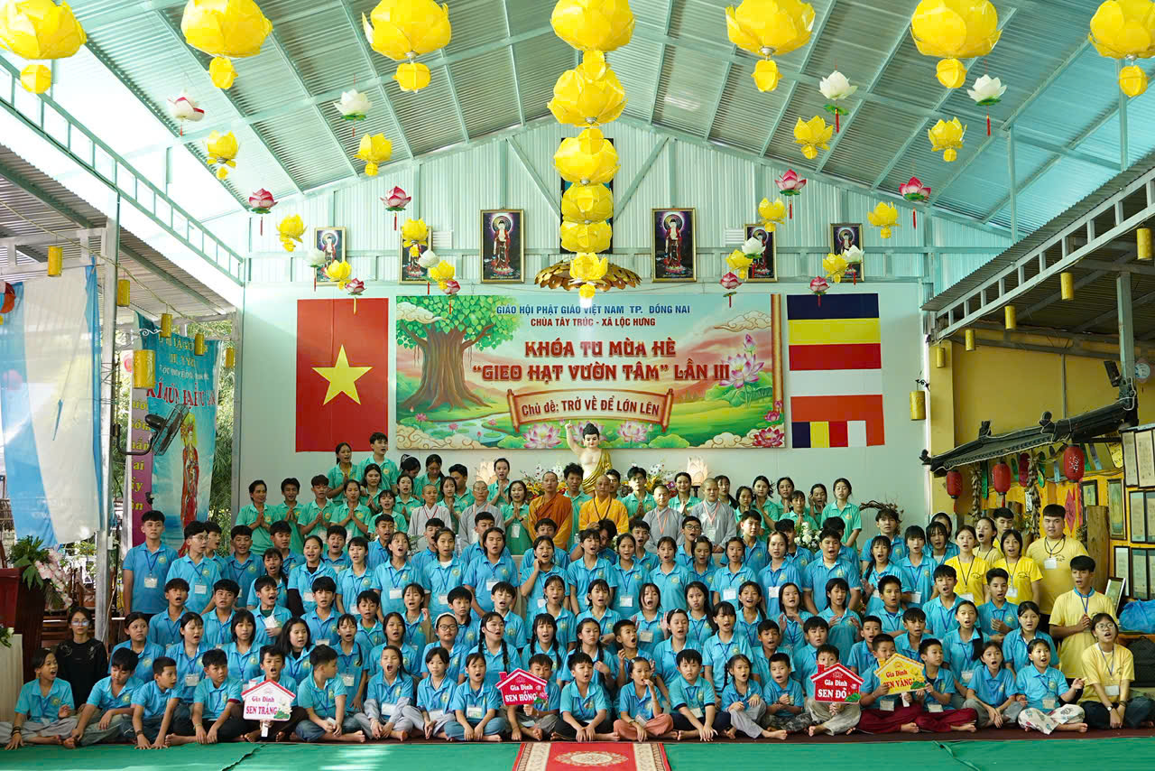 TP. Đồng Nai: Chùa Tây Trúc viên mãn bế mạc Khóa tu mùa hè “Gieo Hạt Vườn Tâm” lần III năm 2026 TP. Đồng Nai: Chùa Tây Trúc viên mãn bế mạc Khóa tu mùa hè “Gieo Hạt Vườn Tâm” lần III năm 2026