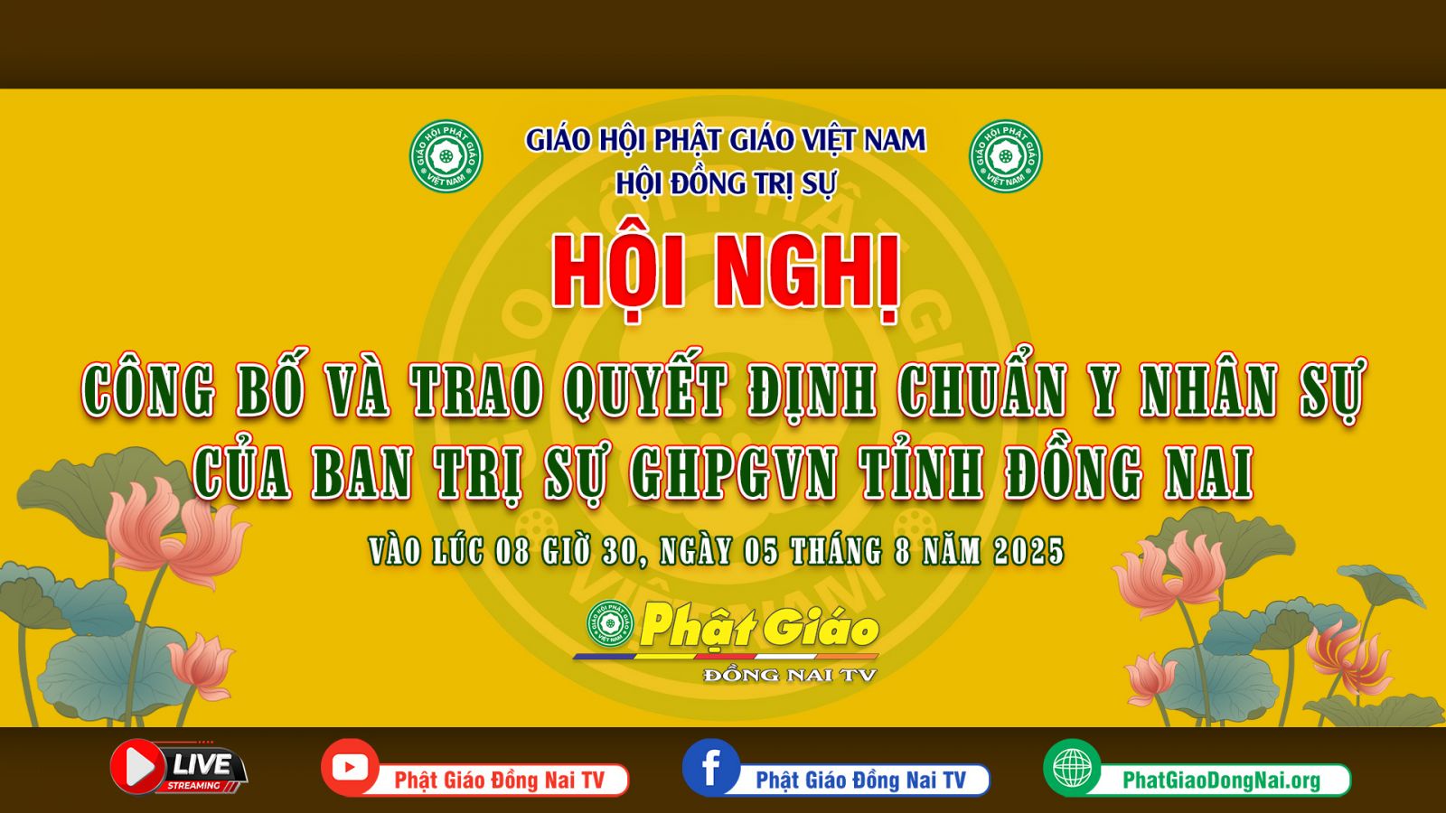 [Hội nghị Công bố Quyết định Chuẩn Y Nhân sự của Ban Trị sự GHPGVN tỉnh Đồng Nai (NK 2022 - 2027)