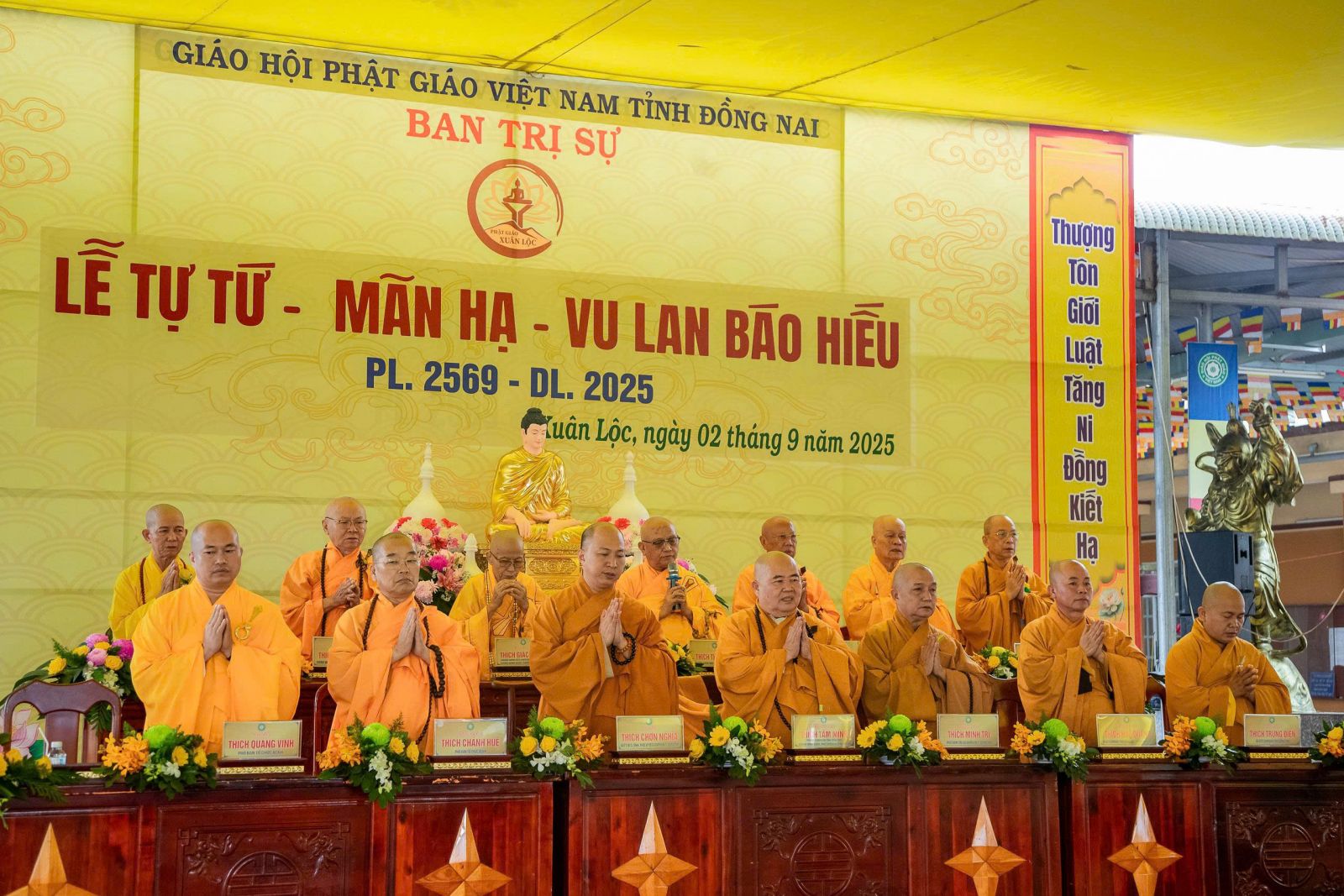 Trang nghiêm lễ Mãn hạ Tứ tứ - Tạ pháp an cư PL.2569 tại Chùa Xuân Lộc, xã Xuân Lộc, tỉnh Đồng Nai